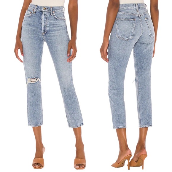 AGOLDE Riley High-Rise Straight Crop in Endeavor 28 - Picture 1 of 16